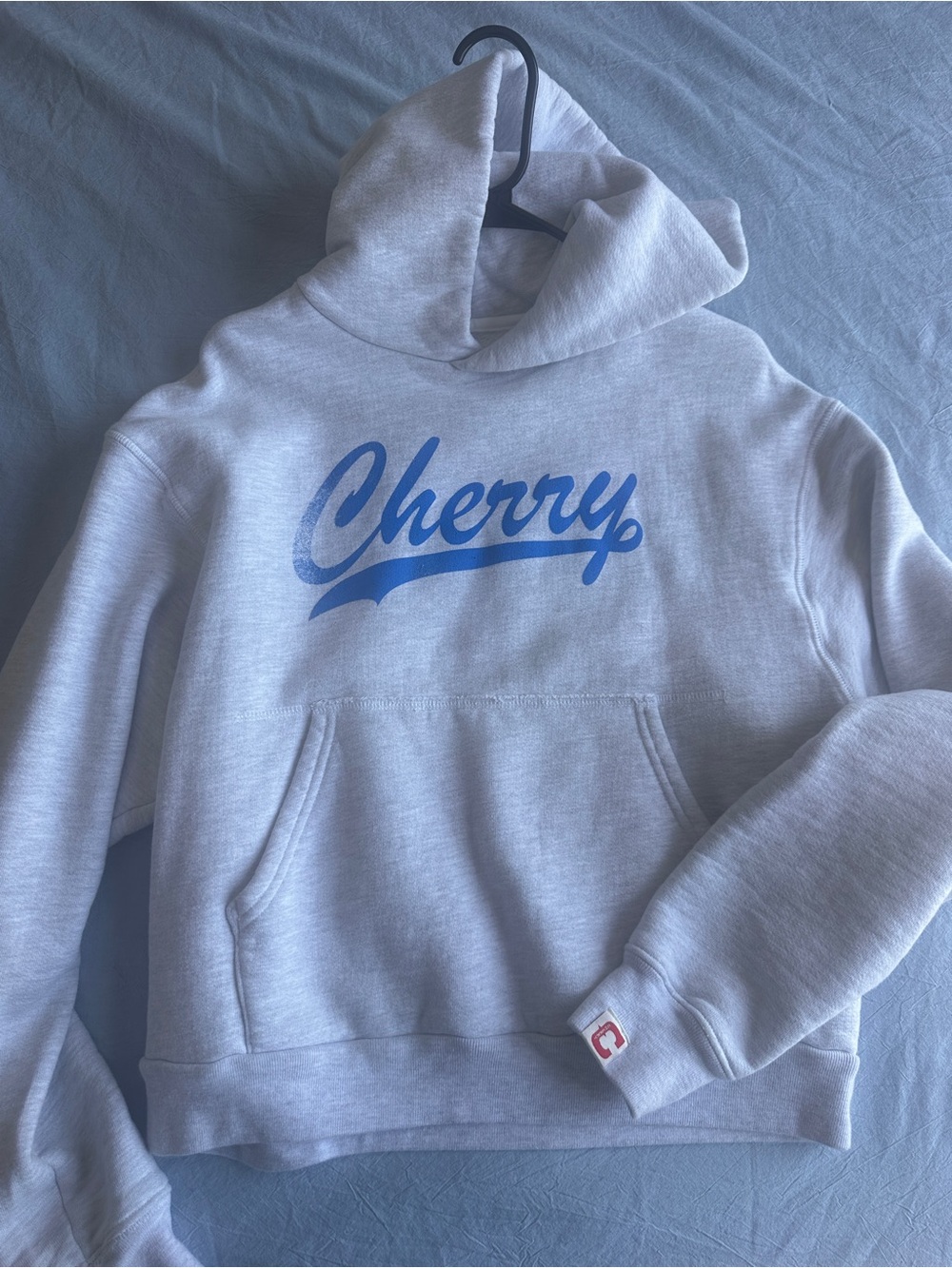 Cherry LA Light Gray Hoodie with Blue Logo